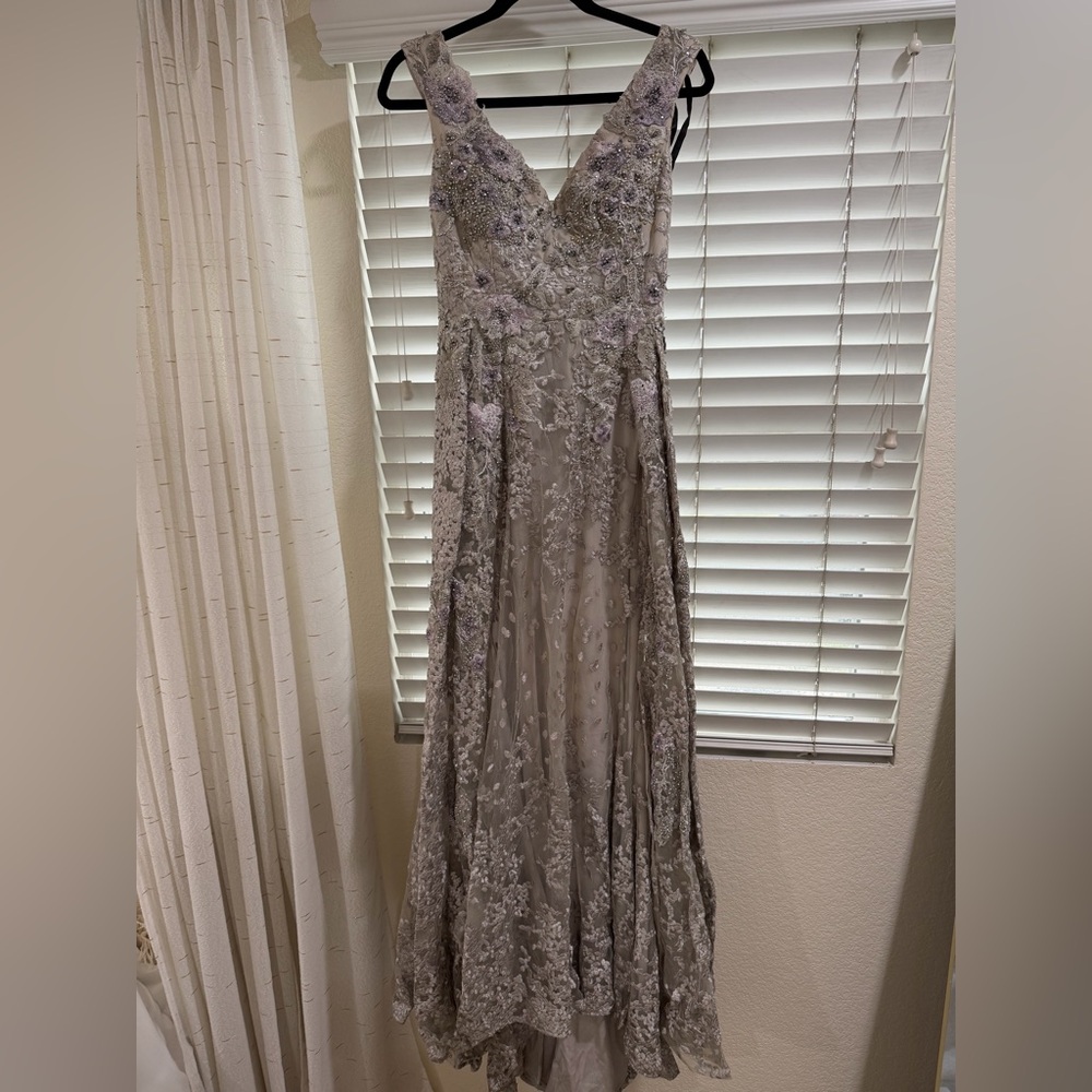 Mac Duggal Lavender Lace Evening Gown